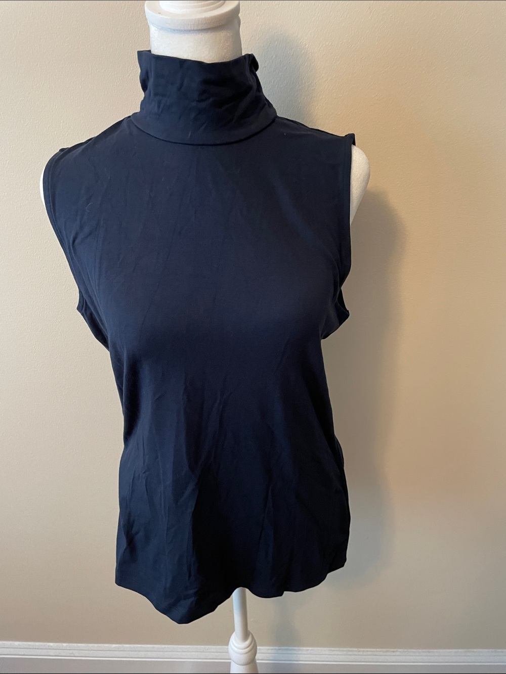 Lauren Ralph Lauren Navy Sleeveless Turtleneck Tank